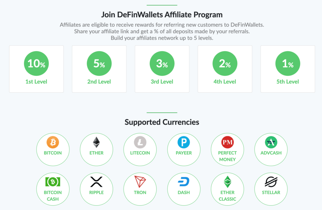 DeFin Wallets Products
