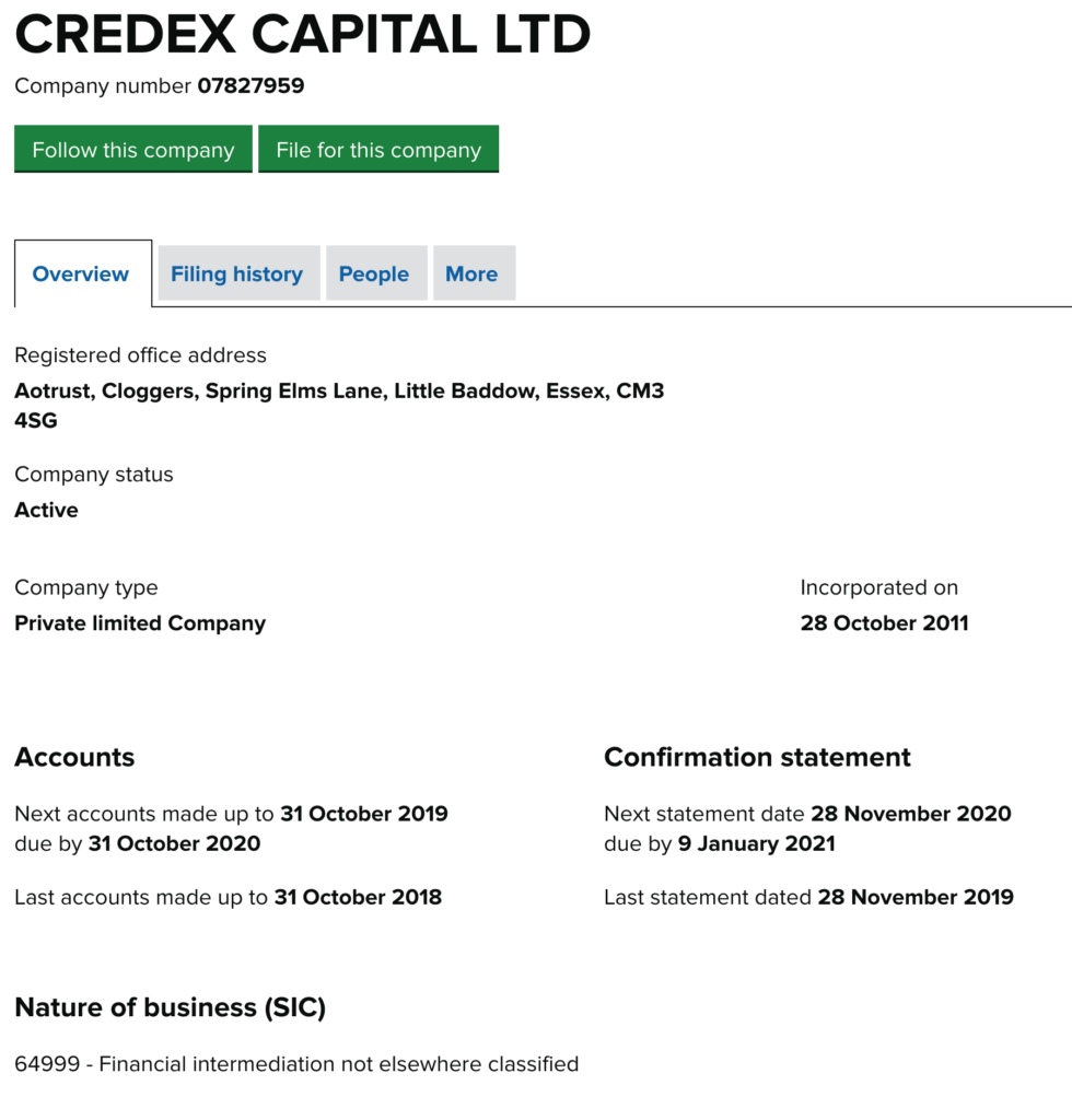 Crex Capital Registration