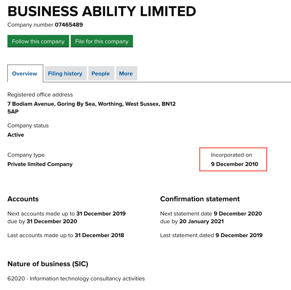 Ability.business registration