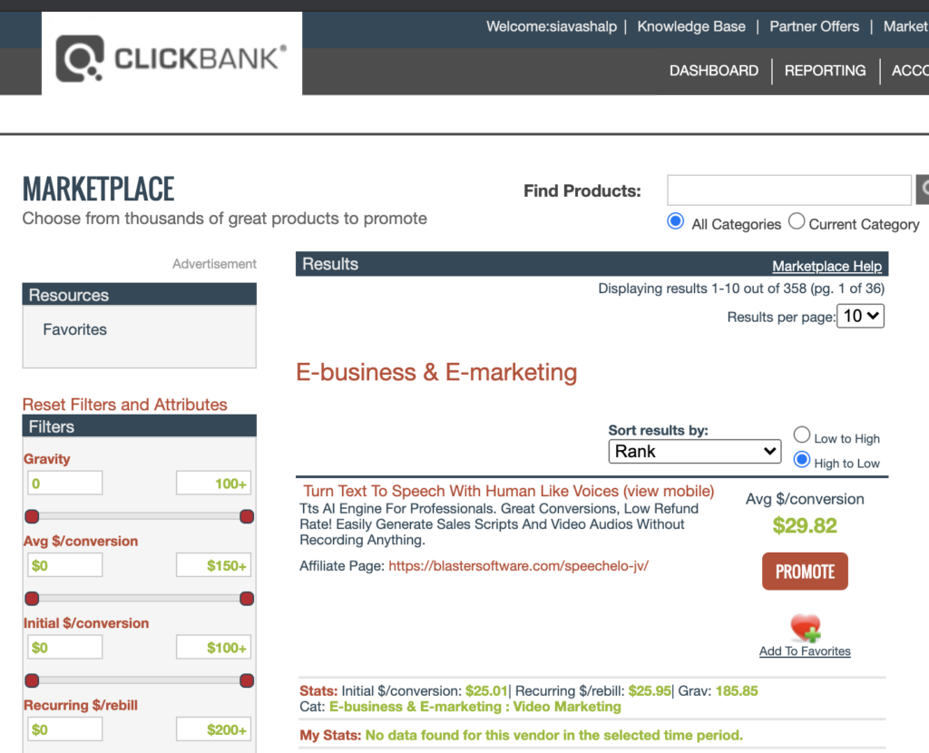 Affiliate Marketing ClickBank