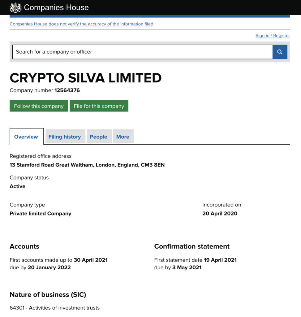 Crypto Silva Registration
