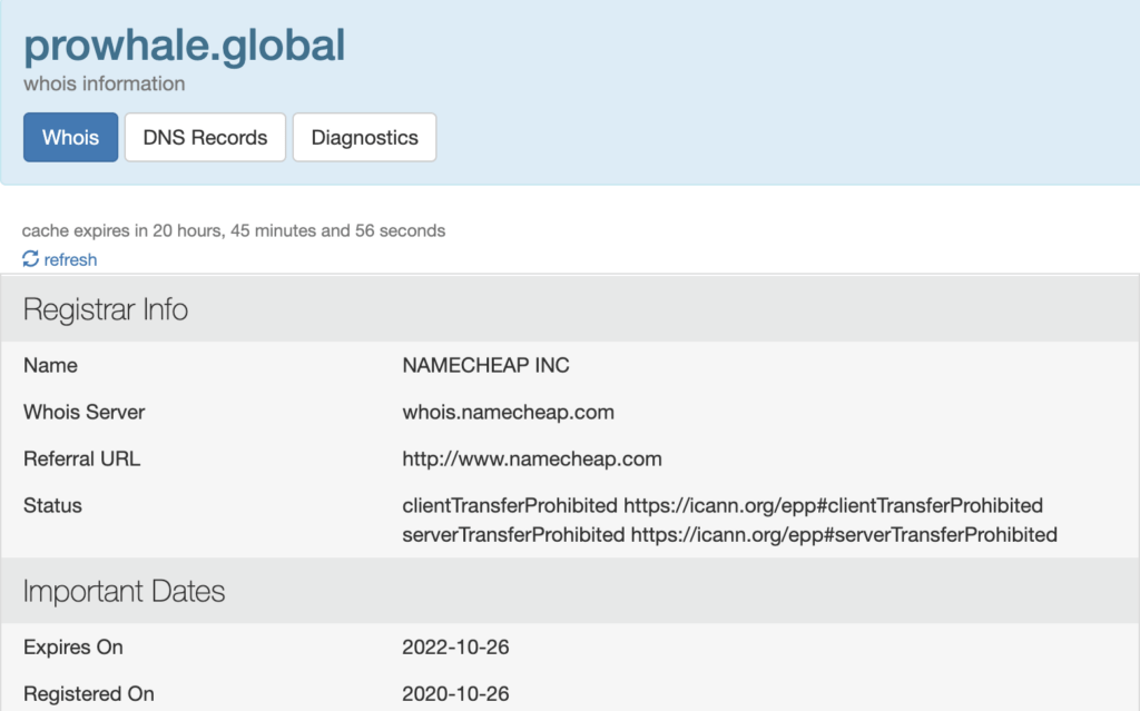 Prowhale global domain
