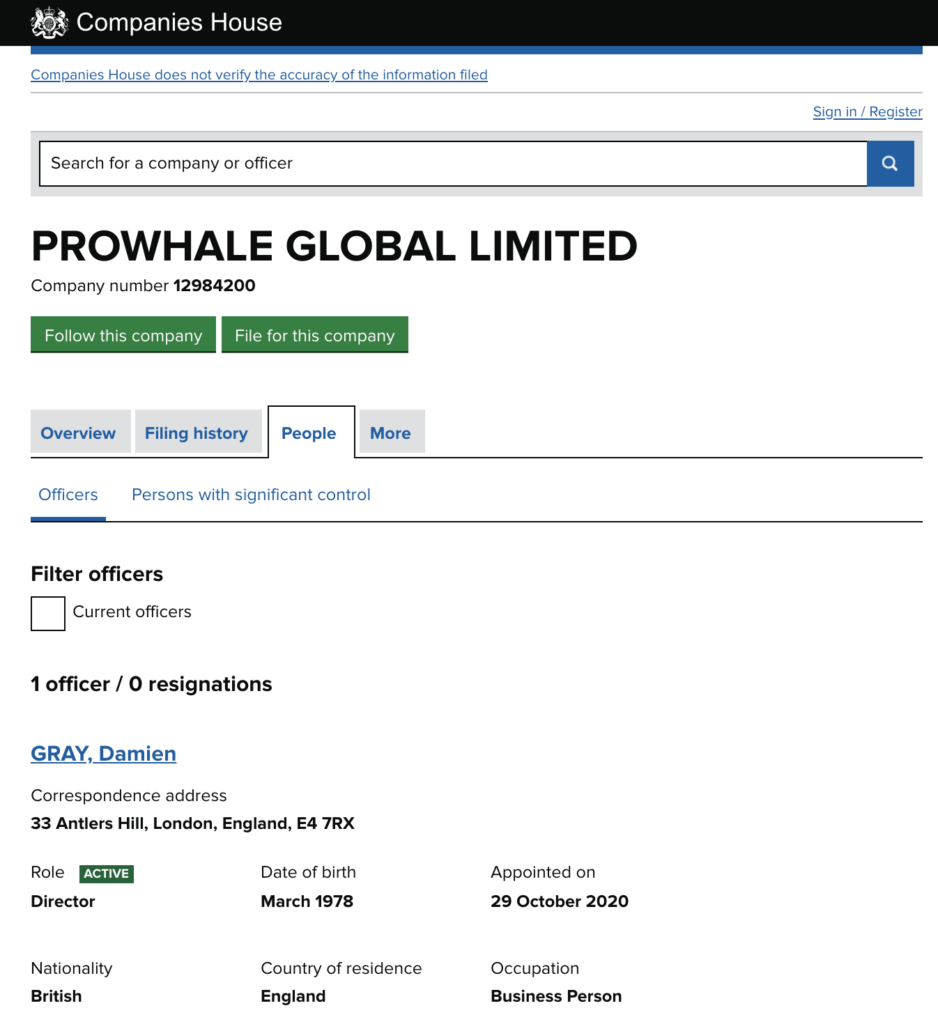 Prowhale global registration