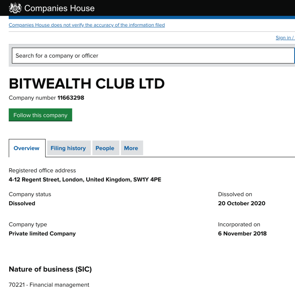 Bitwealth Club LTD